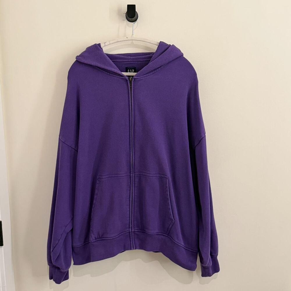 men's dark purple GAP full-zip hoodie [XL]